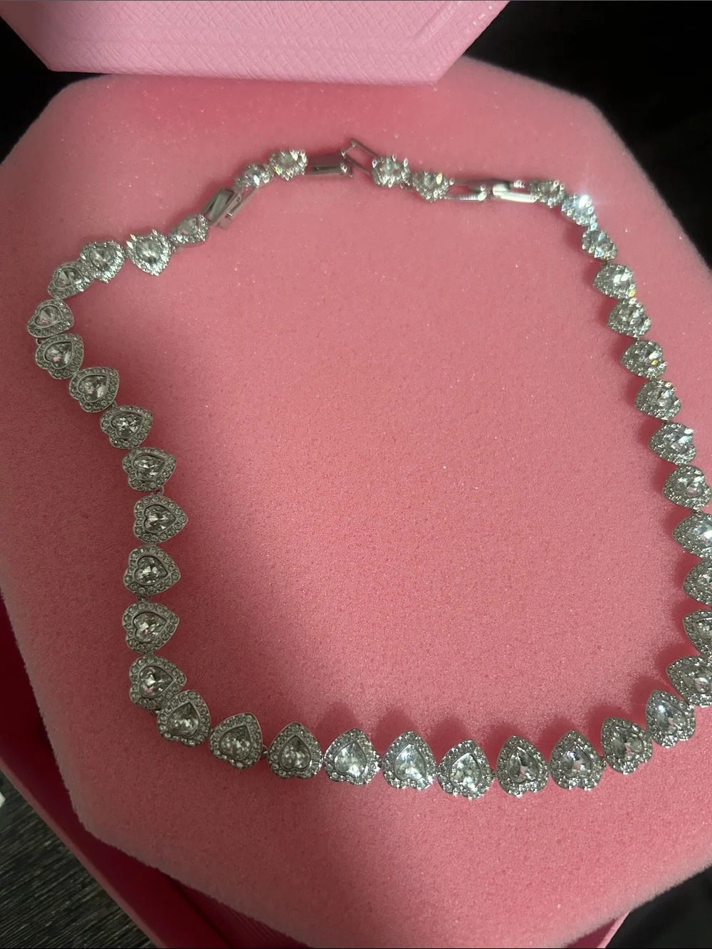 Swarovski Silver Heart Crystal Necklace Ariana Grande